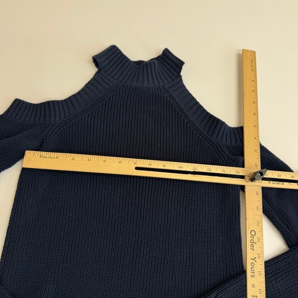 Abercrombie & Fitch Sweater Dress Womens Small Blue Cold Shoulder Knit - Picture 7 of 8